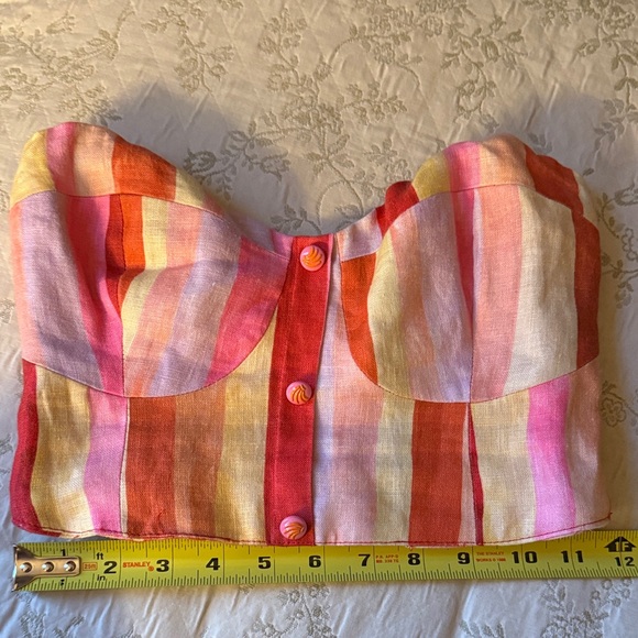 FARM Rio Medium Sunny Multicolor Striped Crop Top - Picture 10 of 11